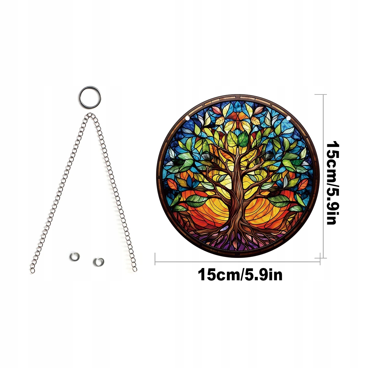 Ozdoba dekoracja WITRAŻ Wisząca DOMOWA Akrylowa PIĘKNA Drzewko SZCZĘŚCIA XL - zdjęcie 5