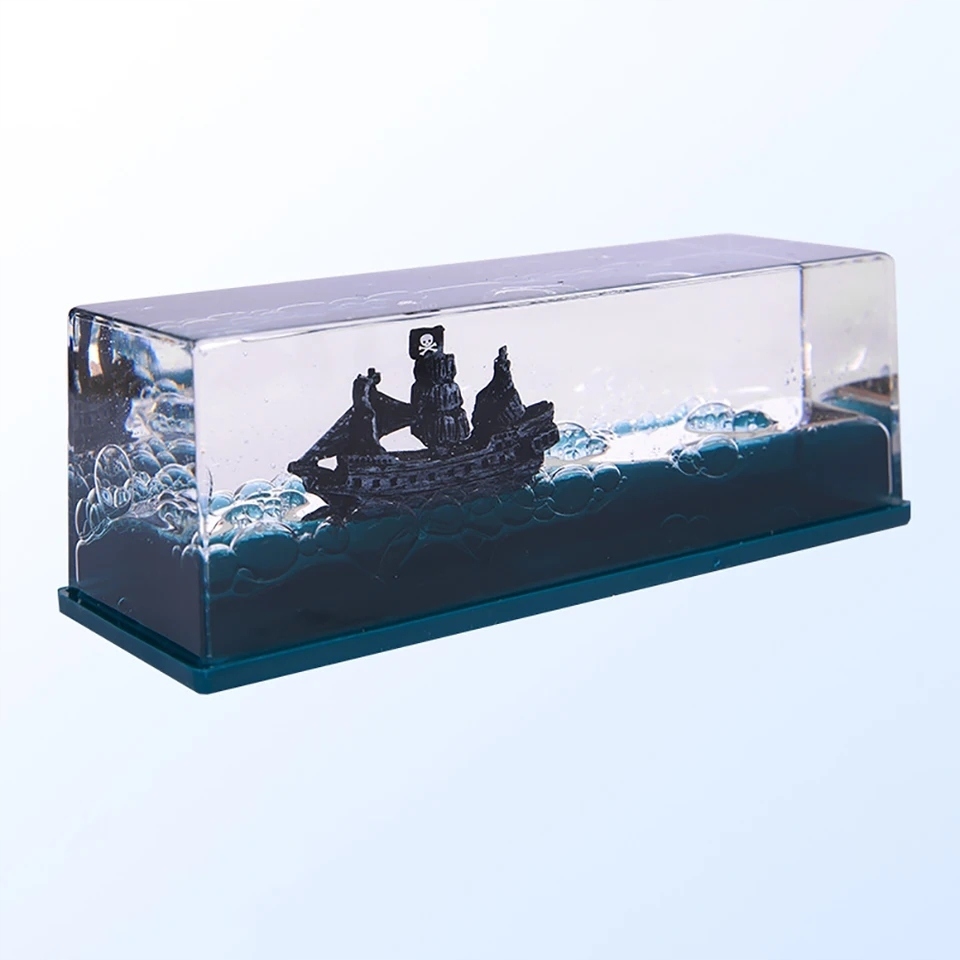 DEKORACYJNY AKRYLOWY STATEK PIRACKI ŁÓDŹ PERŁA DRYFUJĄCY OZDOBA PREZENT - zdjęcie 5