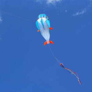 DUŻY LATAWIEC WIELORYB NIEBIESKI 210cm PLAŻOWY PREZENT DLA DZIECI ZABAWKA - miniatura 9