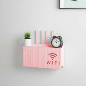 UCHWYT ŚCIENNY PÓŁKA na ROUTER WIFI SWITCH Różowa - miniatura 4