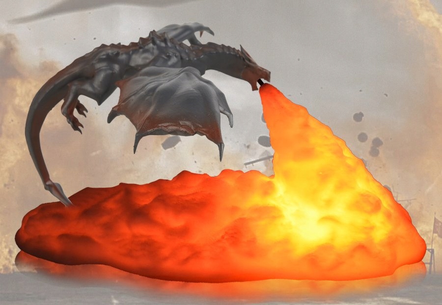 Lampa SMOK Smocza LAMPKA Ognistego SMOKA ZIEJĄCY OGNIEM USB DZIECI Nocna - obrazek 10