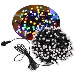 Lampki CHOINKOWE Zewnetrzne OGRODOWE 250 LED 5M KOLOROWE DEKORACYJNE Kule