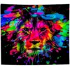 Dekoracja ŚCIENNA UV OBRAZ Fluorescencyjny GOBELIN ODBLASK 150x150cm Lew2 - miniatura 1