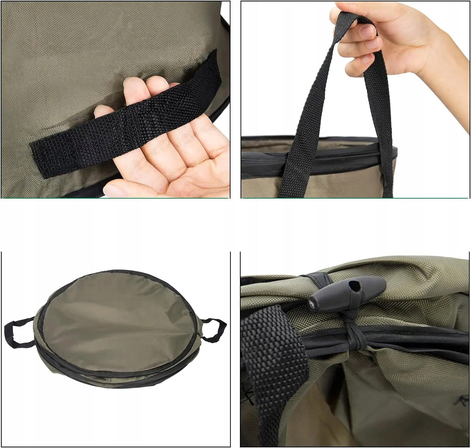 WOREK Kosz Ogrodowy na LIŚCIE TRAWĘ Odpady BIO DUŻY SKŁADANY 130L 45x55cm - obrazek 3