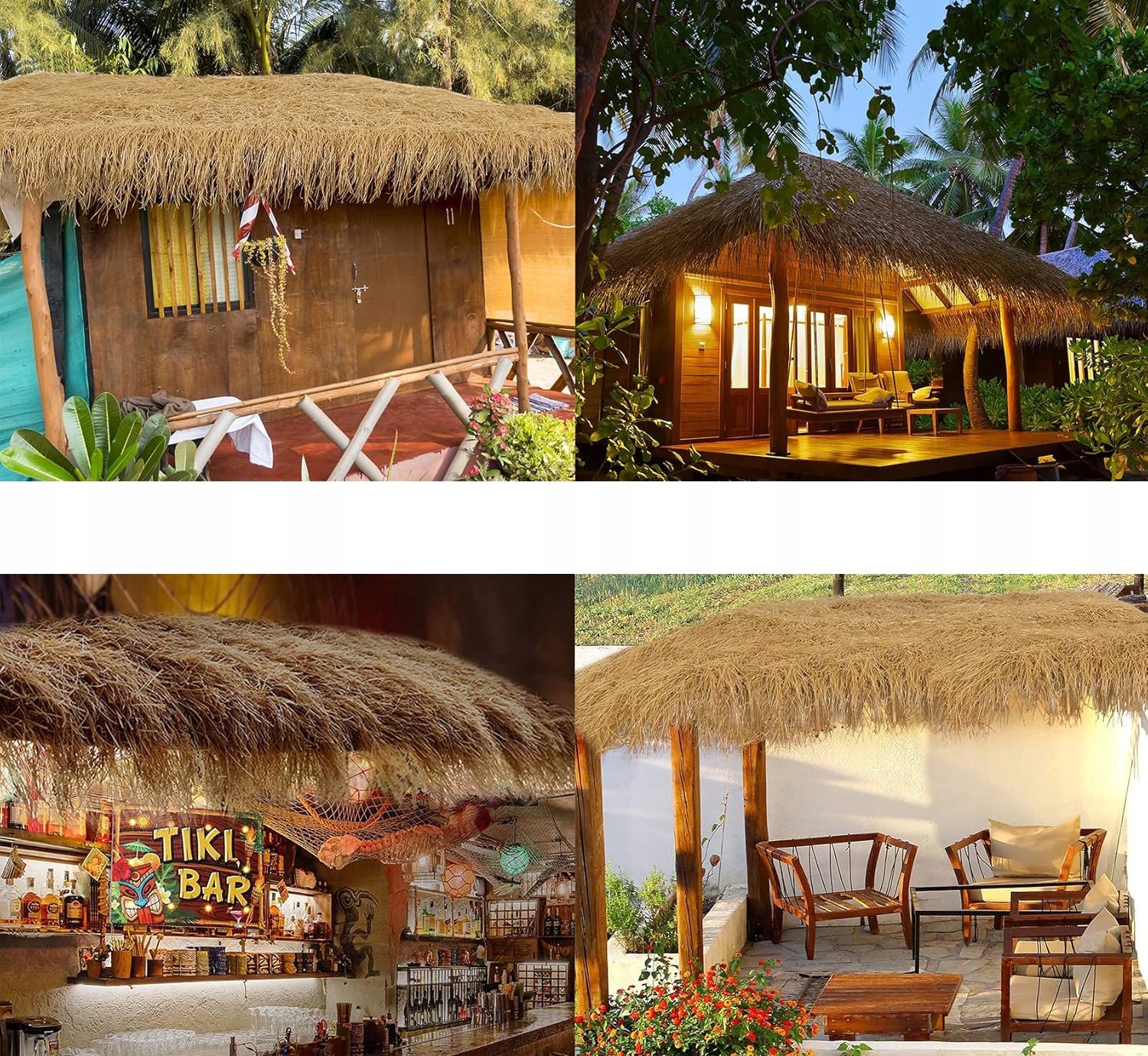 Strzecha SŁOMA SZTUCZNA na DACH Dekoracyjna 100x50cm TIKI HUTS Hawajska BAR - zdjęcie 13