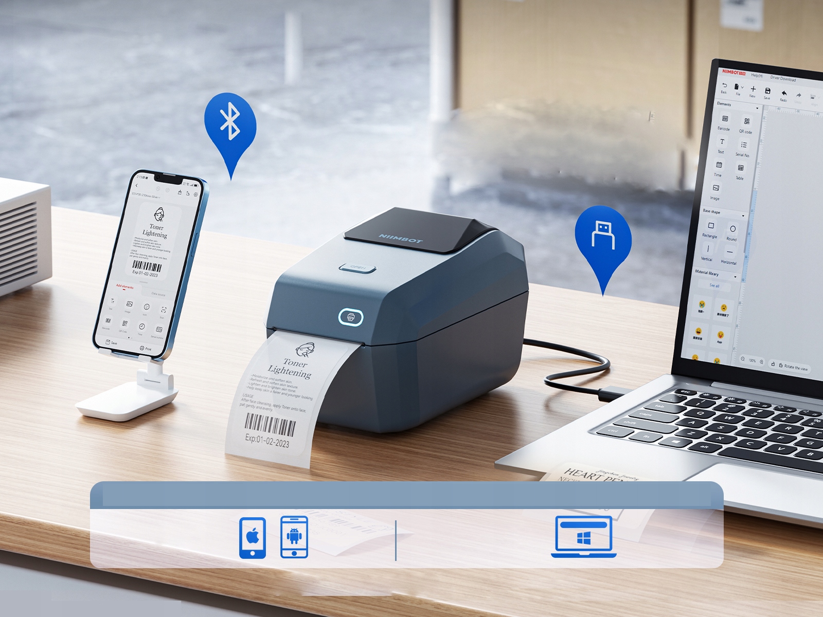 Mobilna drukarka termiczna etykiety naklejki niimbot k3 listy przewozowe - obrazek 11