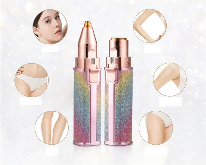 Zestaw trymer depilator do nosa brwi ciała maszynka szczoteczka 2 w 1 usb - zdjęcie 8