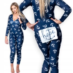 Piżama damska prezent na walentynki dla dziewczyny rozpinana kotwica xl