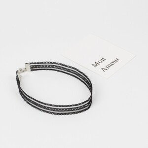 Choker koronkowy haft czarny naszyjnik gothic ch09 - miniatura 5