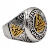 Pierścień sygnet valknut wiking nordycki runy 502 - miniatura 1