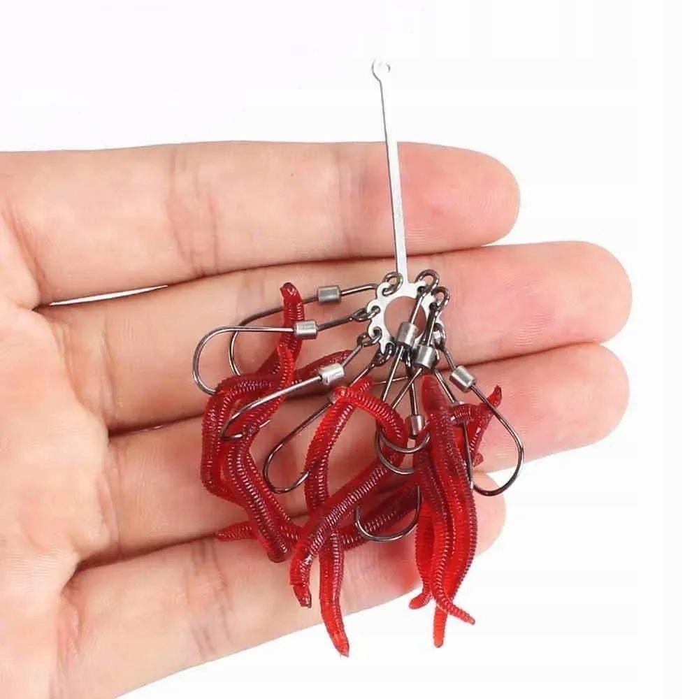 Sztuczne robaki czerwone dżdżownica dendrobena gnojak rosówki 3.5cm 100x - zdjęcie 5