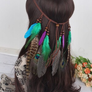 Pióropusz opaska do włosów paw piórka a4 - miniatura 6