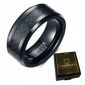 Obrączka pierścień z wolframu wolfring eu19 us09