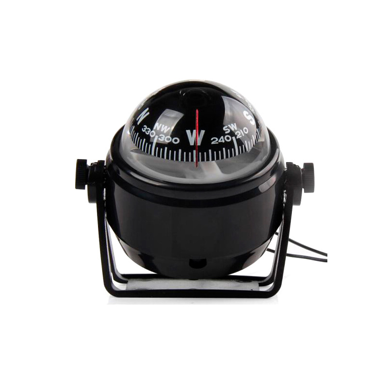 Busola kompas nawigacja morska obrotowy światło led do żaglówki czarna - obrazek 4