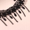 Choker koronkowy haft czarny naszyjnik gothic ch08 - miniatura 6