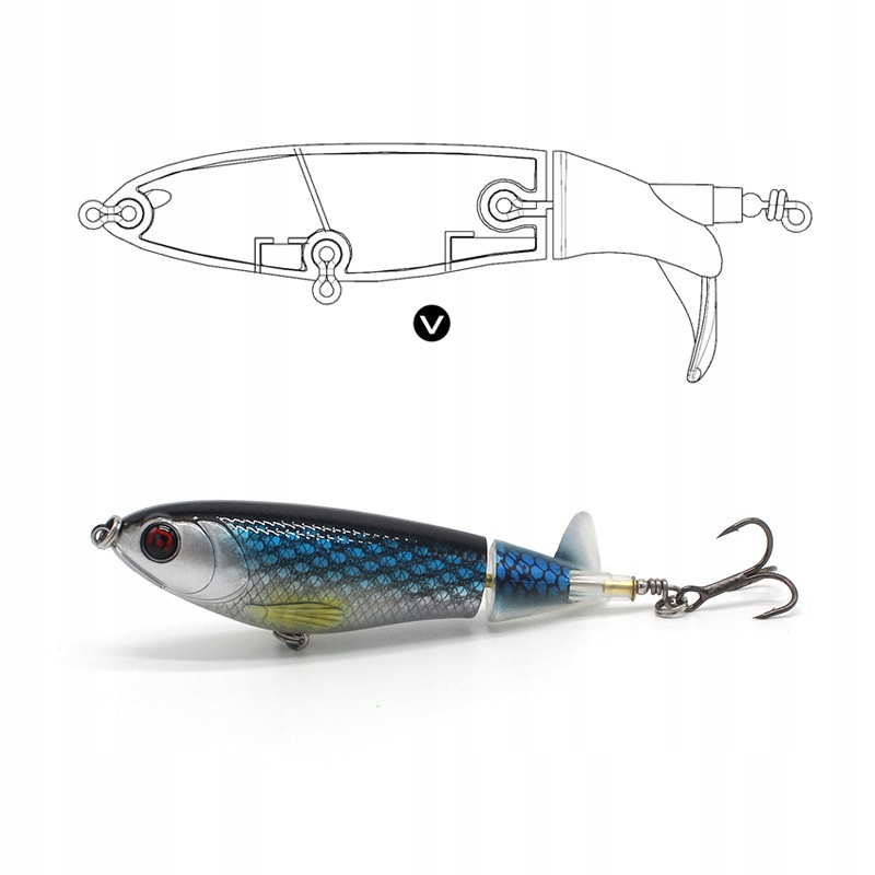 Wobler przynęta wędkarska szczupak sum popper flopper whopper xl 10cm 17g - zdjęcie 3