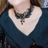 Choker koronkowy haft czarny naszyjnik gothic ch05 - miniatura 8