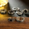 Srebrny zestaw pierścionków retro punk boho 09 - miniatura 7