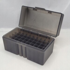 Pudełko skrzynka na amunicję 9mm czarne bezpieczne pistolet 50 miejsc - miniatura 5