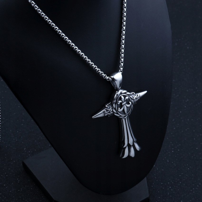 Naszyjnik srebrny łańcuszek krzyż hufiec 317 - obrazek 10