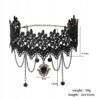 Choker koronkowy haft czarny naszyjnik gothic ch03 - miniatura 4