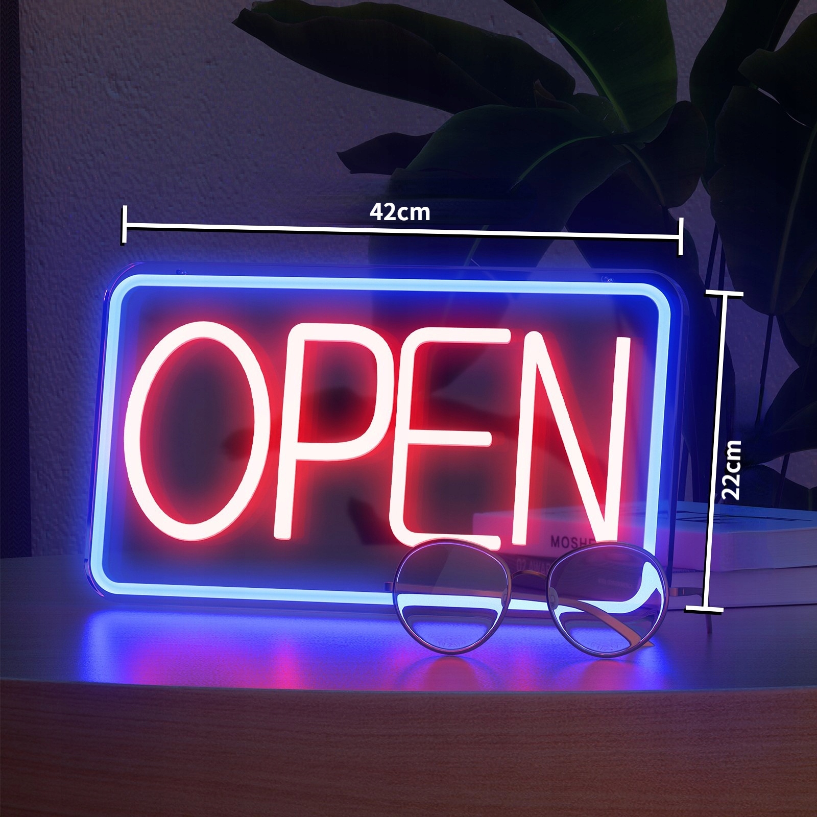 Szyld neon led napis open do sklepu kawiarni lokalu baru usb zawieszki - obrazek 2