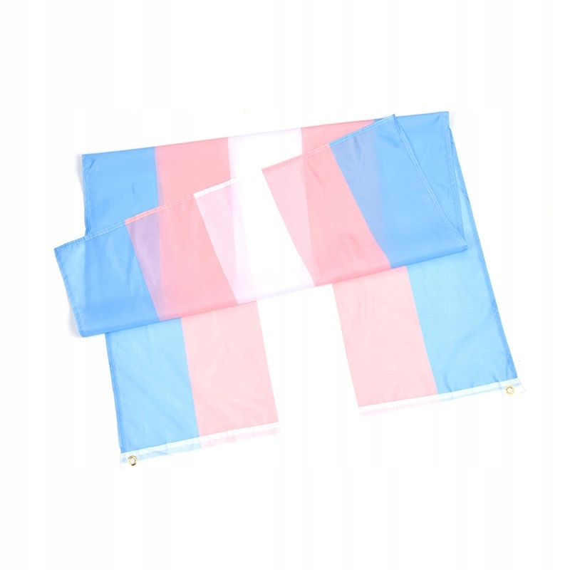 Flaga tęczowa lgbt duża 90x150cm traspłciowość f3 - obrazek 5