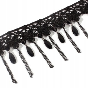 Choker koronkowy haft czarny naszyjnik gothic ch08 - miniatura 2