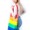 Torba torebka na zakupy bawełniana tęczowa tęcza pride lgbt duża xxl - miniatura 4