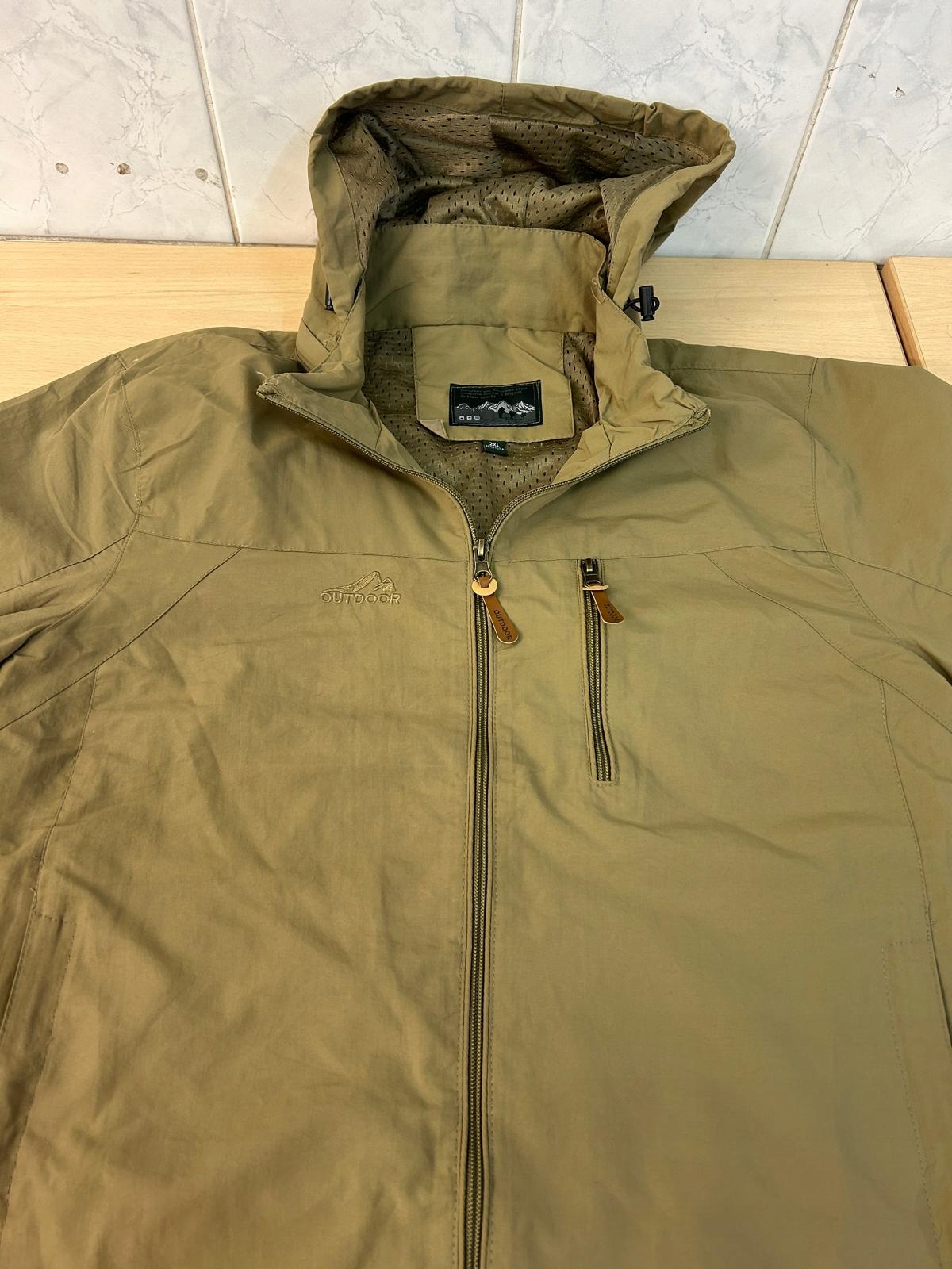 Kurtka męska przeciwdesczowa softshell khaki wodoodporna wiatrówka roz. 3xl - zdjęcie 14