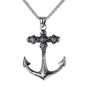 Naszyjnik srebrny rybak marynarz kotwica 313 - miniatura 1