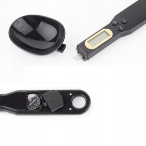 Waga kuchenna łyżka ręczna z miarką precyzyjna wyświetlacz lcd czarna - miniatura 6