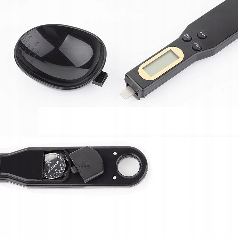 Waga kuchenna łyżka ręczna z miarką precyzyjna wyświetlacz lcd czarna - obrazek 6