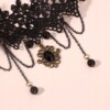 Choker koronkowy haft czarny naszyjnik gothic ch03 - miniatura 6