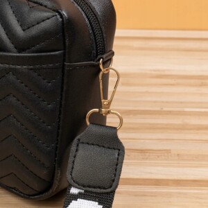 Torebka damska listonoszka czarna eko skóra zestaw 2szt chevron - miniatura 11