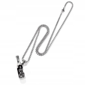 Naszyjnik srebrny otwieracz piwo budda butelka 354 - miniatura 3