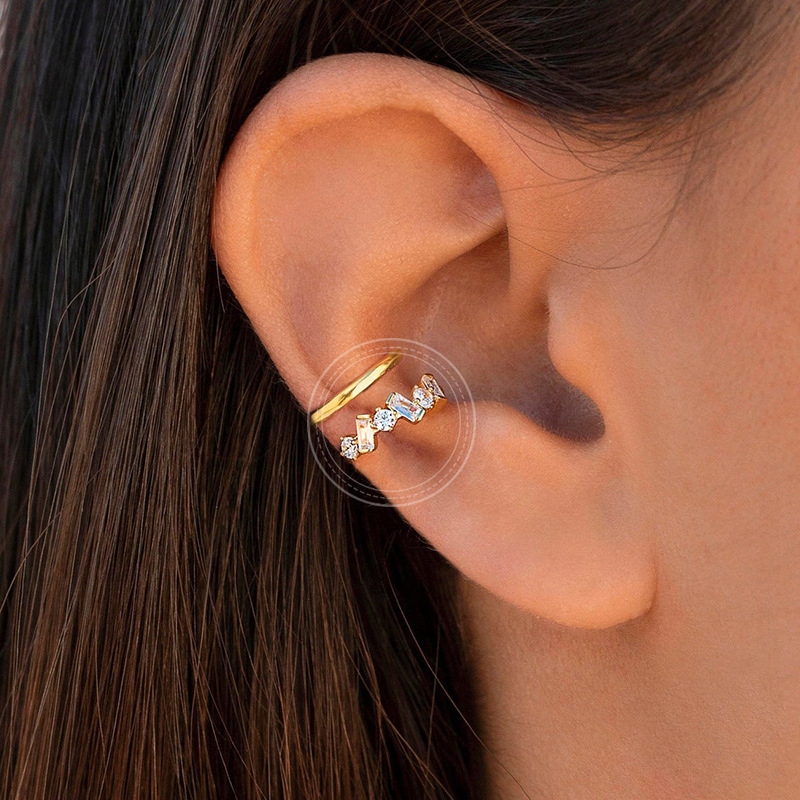 Kolczyki miedziane modne klasyczne k12 złote - obrazek 3