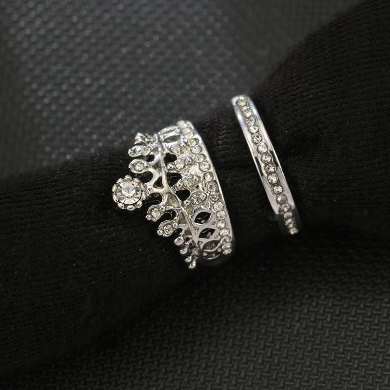 Srebrny zestaw pierścionków retro punk boho 73 - obrazek 6