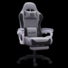 Fotel gamingowy ergonimiczny biurowy obrotowy z podnóżkiem szary do biura - miniatura 2
