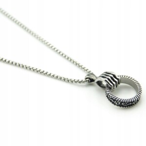 Naszyjnik srebrny stal łańcuszek łapa koło 310 - miniatura 4