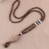 Naszyjnik drewniany nepal buddyjski mala amulet koraliki handmade tybet - miniatura 4
