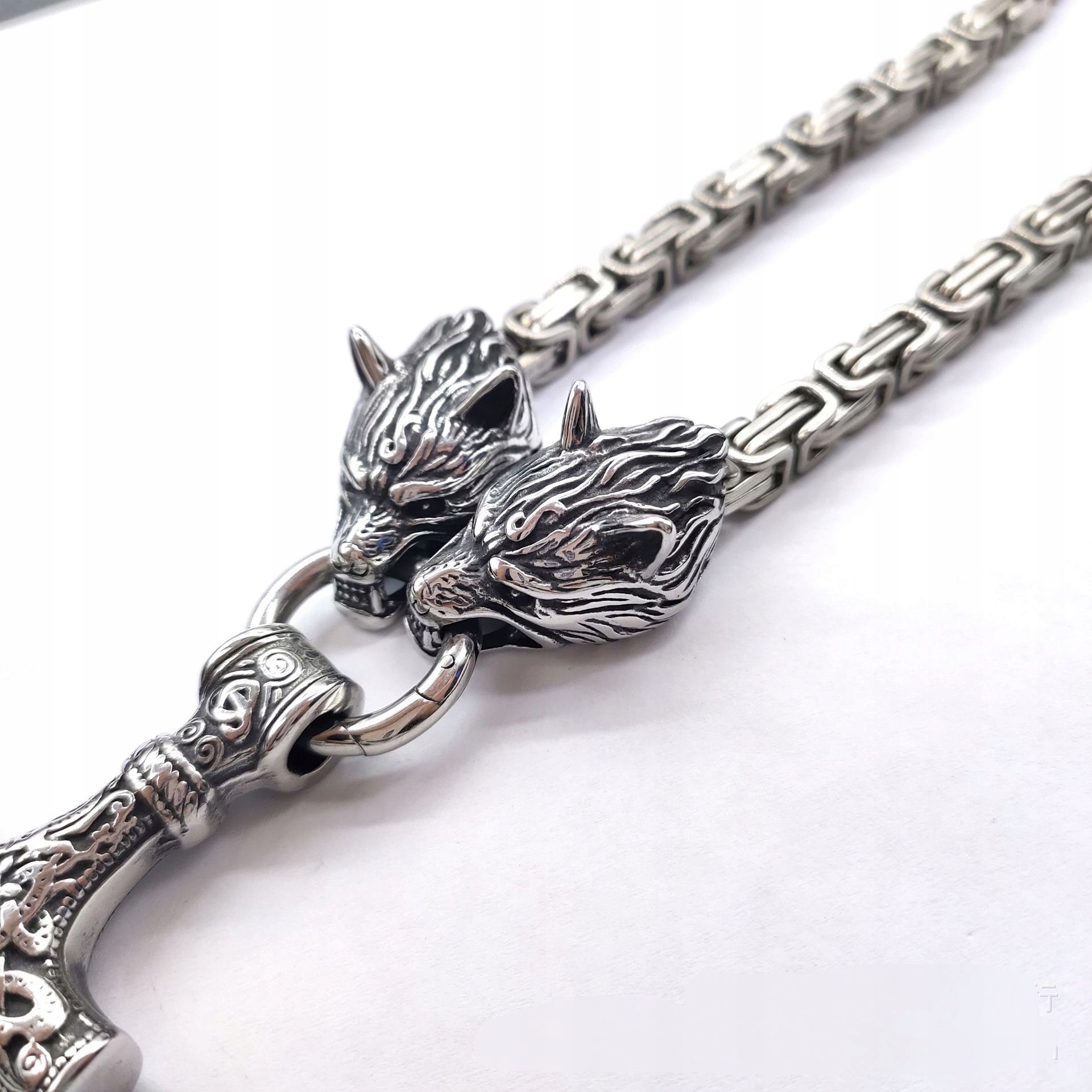 Naszyjnik męski młot thora wilki gruby 117 - zdjęcie 4