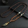 Naszyjnik drewniany nepal buddyjski mala amulet koraliki handmade tybet - miniatura 2