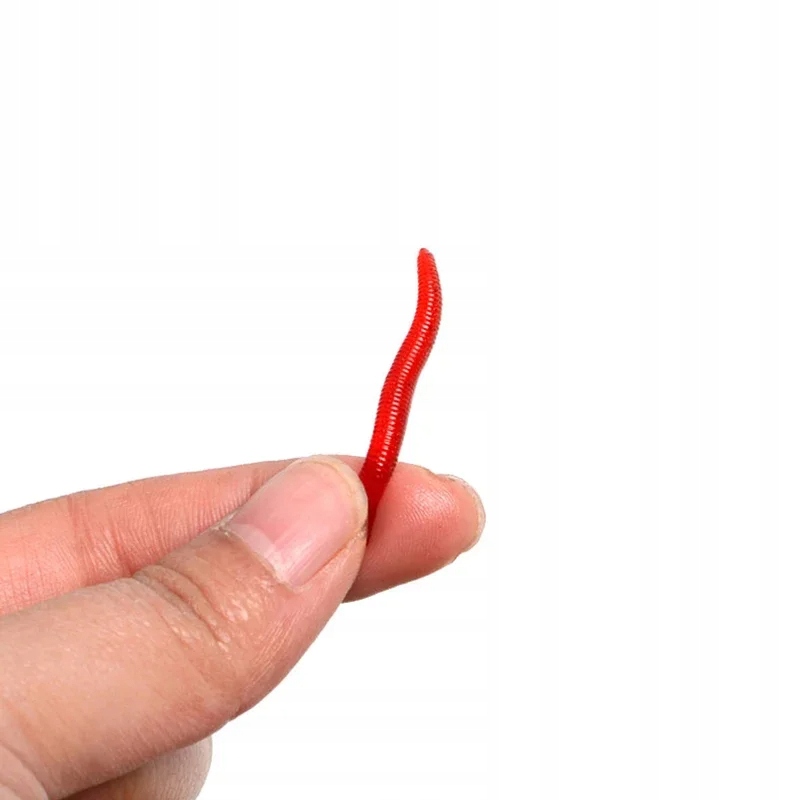 Sztuczne robaki czerwone dżdżownica dendrobena gnojak rosówki 3.5cm 100x - zdjęcie 13