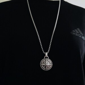 Naszyjnik kompas symbol amulet gwiazda droga 140 - miniatura 6