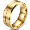 Złoty pierścionek obrączka ślubne stal 316l r.25 - miniatura 1