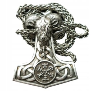 Naszyjnik młot thora valknut kompas baran 126