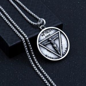 Naszyjnik srebrny łańcuszek in god we trust 323 - miniatura 5