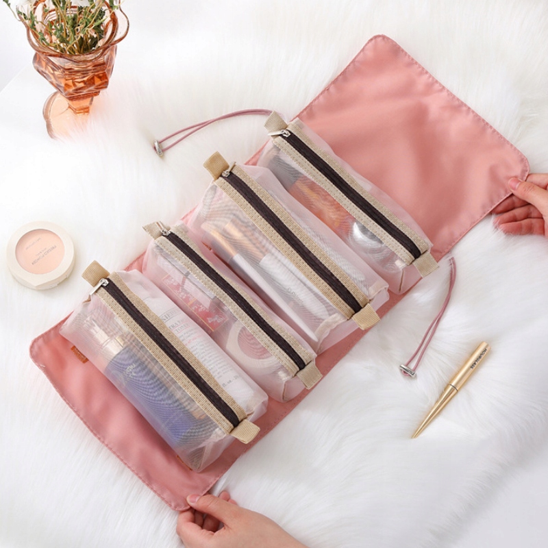 Kosmetyczka podróżna rozkładana wisząca damska xl - obrazek 4