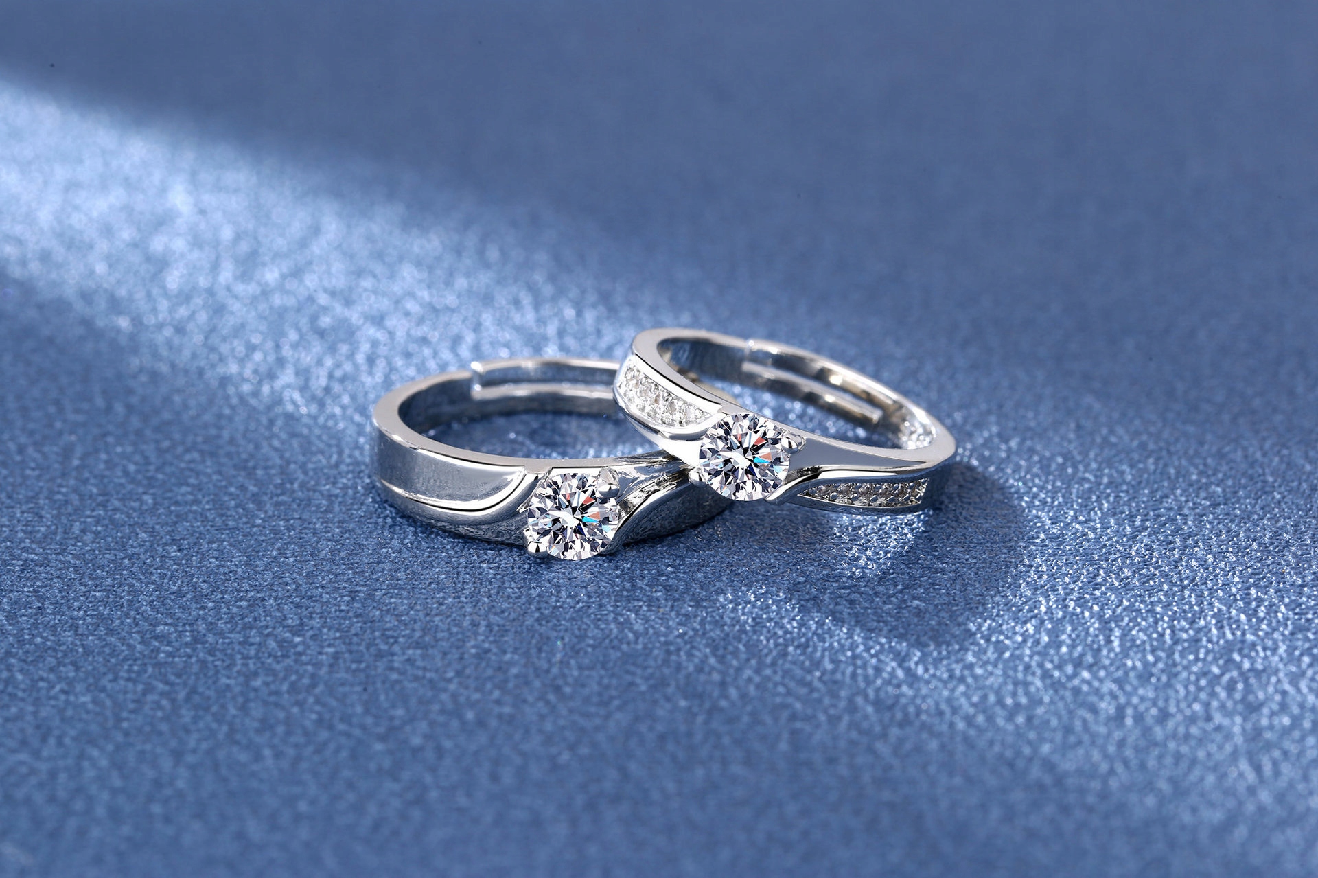 Srebrne obrączki ślubne stal para regulowane r.uni - zdjęcie 3